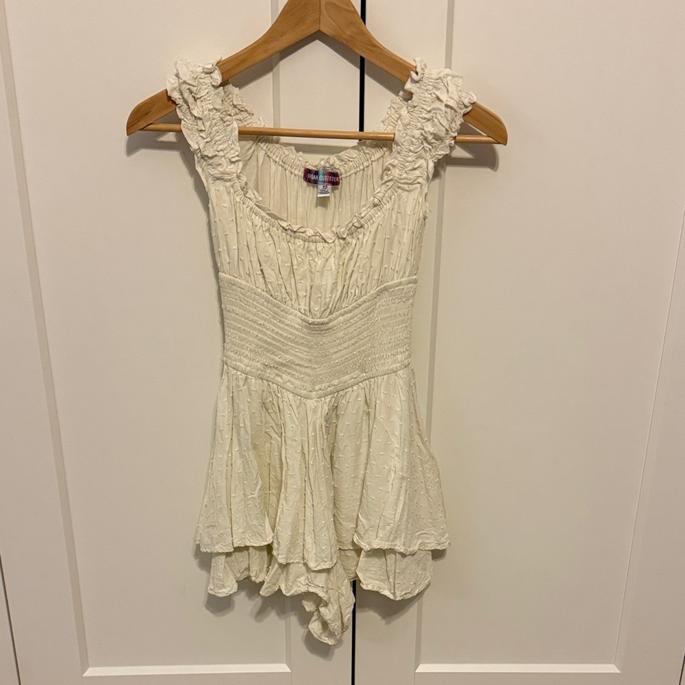 Urban Outfitters Cream Ruffled Blouse